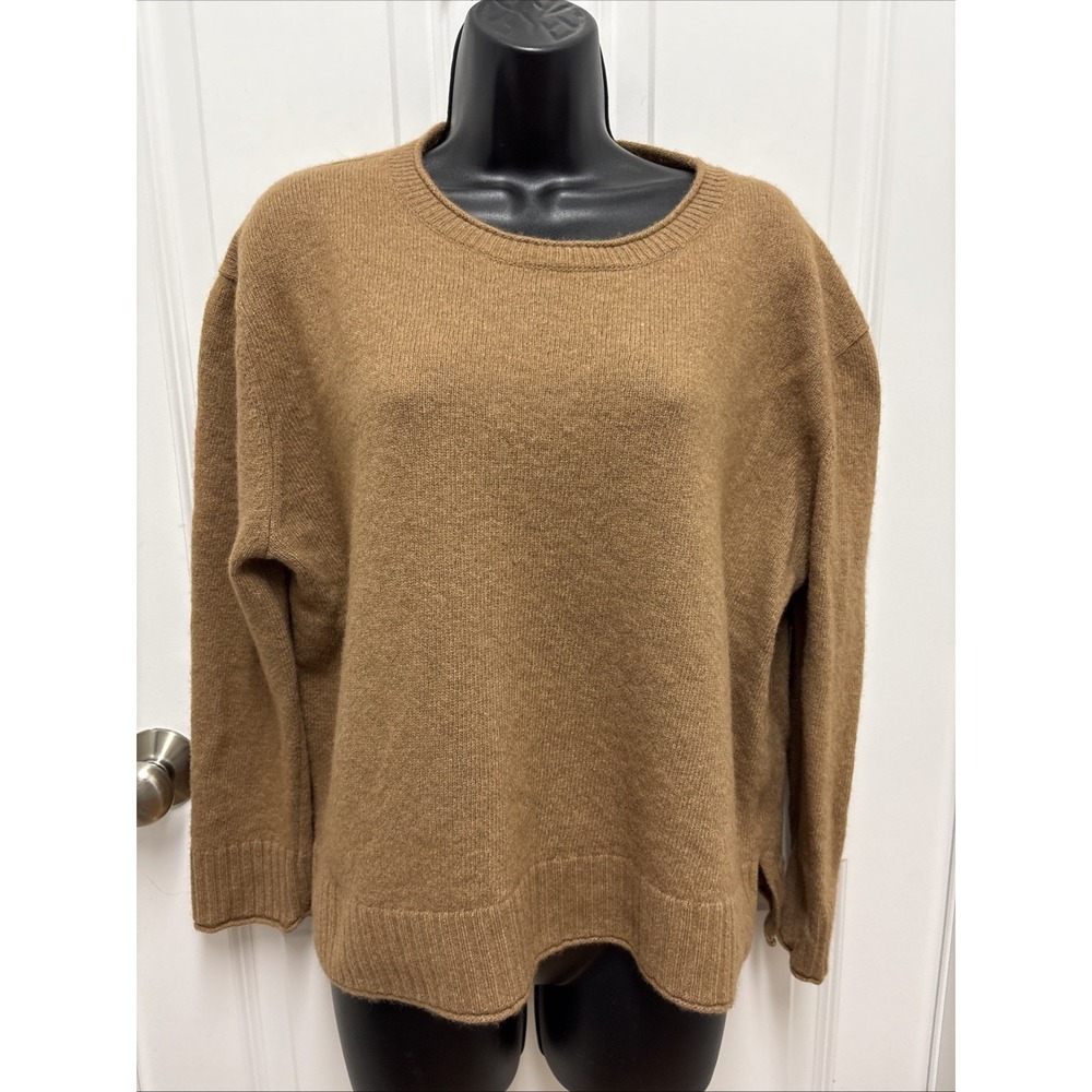 Jenni Kayne Woman's Brown Wool Blend Crewneck Sweater - Size 1X